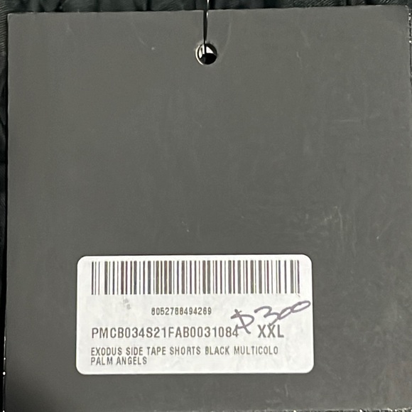 PALM ANGELS
Men's Exodus Side-tape Drawstring Shorts In Black Multicolor - Picture 7 of 7